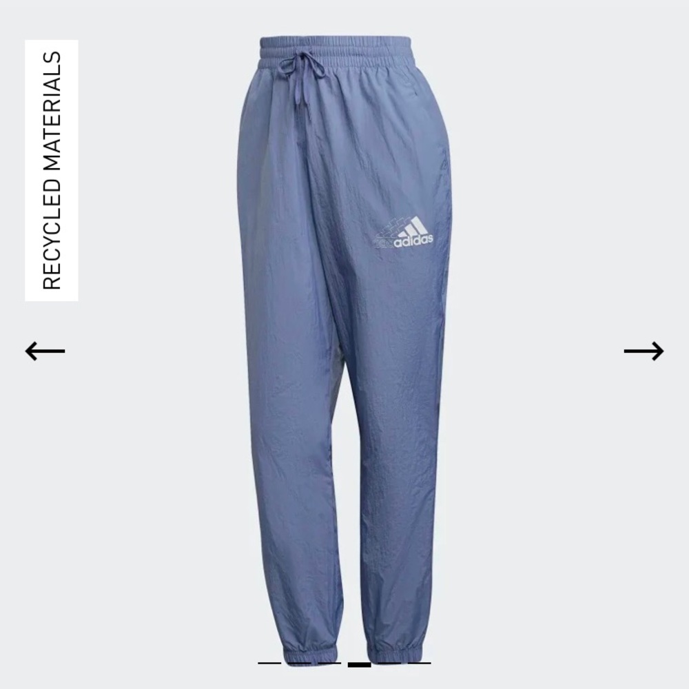 NWT. Adidas orbit violet/ white high waisted track pants.